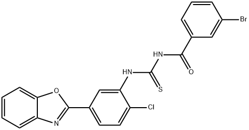 N-{[5-(1,3-benzoxazol-2-yl)-2-chlorophenyl]carbamothioyl}-3-bromobenzamide Struktur