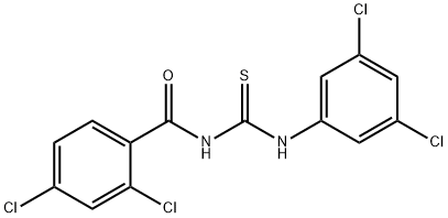 2,4-dichloro-N-{[(3,5-dichlorophenyl)amino]carbonothioyl}benzamide 结构式