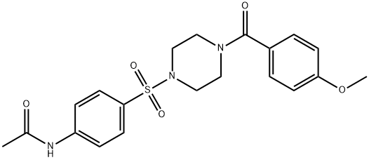 N-[4-({4-[(4-methoxyphenyl)carbonyl]piperazin-1-yl}sulfonyl)phenyl]acetamide Structure