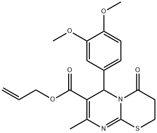 allyl 6-(3,4-dimethoxyphenyl)-8-methyl-4-oxo-3,4-dihydro-2H,6H-pyrimido[2,1-b][1,3]thiazine-7-carboxylate Structure