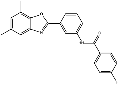 N-[3-(5,7-dimethyl-1,3-benzoxazol-2-yl)phenyl]-4-fluorobenzamide Structure