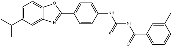 3-methyl-N-({4-[5-(propan-2-yl)-1,3-benzoxazol-2-yl]phenyl}carbamothioyl)benzamide Structure