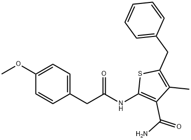 5-benzyl-2-[[2-(4-methoxyphenyl)acetyl]amino]-4-methylthiophene-3-carboxamide Structure