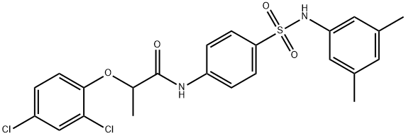 2-(2,4-dichlorophenoxy)-N-(4-{[(3,5-dimethylphenyl)amino]sulfonyl}phenyl)propanamide Struktur