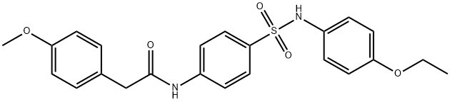 N-(4-{[(4-ethoxyphenyl)amino]sulfonyl}phenyl)-2-(4-methoxyphenyl)acetamide 化学構造式