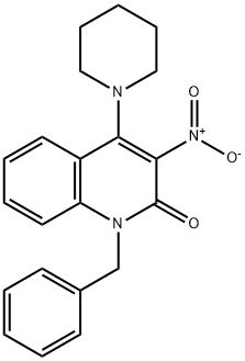 1-benzyl-3-nitro-4-(piperidin-1-yl)quinolin-2(1H)-one 结构式