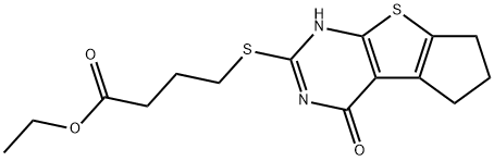 ethyl 4-((4-oxo-3,5,6,7-tetrahydro-4H-cyclopenta[4,5]thieno[2,3-d]pyrimidin-2-yl)thio)butanoate|