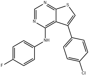 5-(4-chlorophenyl)-N-(4-fluorophenyl)thieno[2,3-d]pyrimidin-4-amine Struktur