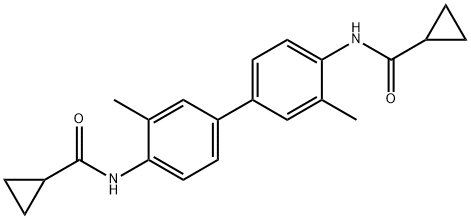 N,N'-(3,3'-dimethyl-4,4'-biphenyldiyl)dicyclopropanecarboxamide Struktur