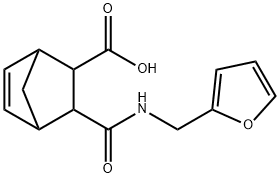 2-(furan-2-ylmethylcarbamoyl)bicyclo[2.2.1]hept-5-ene-3-carboxylic acid Struktur