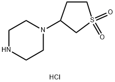 3-piperazin-1-ylthiolane 1,1-dioxide dihydrochloride, 436852-26-5, 结构式