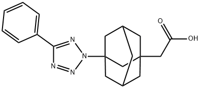 2-(3-(5-苯基-2H-四唑-2-基)金刚烷-1-基)乙酸,438221-39-7,结构式