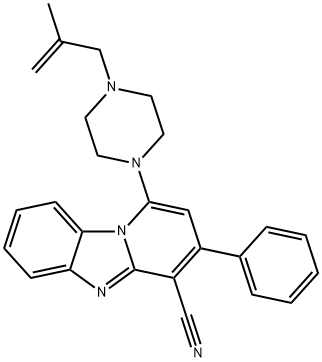 1-(4-(2-methylallyl)piperazin-1-yl)-3-phenylbenzo[4,5]imidazo[1,2-a]pyridine-4-carbonitrile 化学構造式