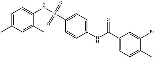 3-bromo-N-(4-{[(2,4-dimethylphenyl)amino]sulfonyl}phenyl)-4-methylbenzamide 化学構造式