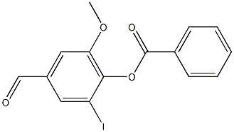 4-甲酰基-2-碘-6-甲氧基苯基苯甲酸酯, 443663-22-7, 结构式