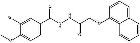 3-bromo-4-methoxy-N'-[(1-naphthyloxy)acetyl]benzohydrazide 化学構造式