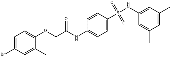 2-(4-bromo-2-methylphenoxy)-N-(4-{[(3,5-dimethylphenyl)amino]sulfonyl}phenyl)acetamide Struktur