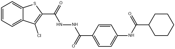 444058-41-7 N-[4-({2-[(3-chloro-1-benzothien-2-yl)carbonyl]hydrazino}carbonyl)phenyl]cyclohexanecarboxamide