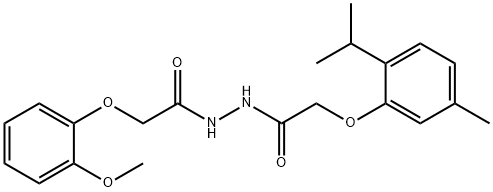 2-(2-isopropyl-5-methylphenoxy)-N'-[(2-methoxyphenoxy)acetyl]acetohydrazide,444067-99-6,结构式