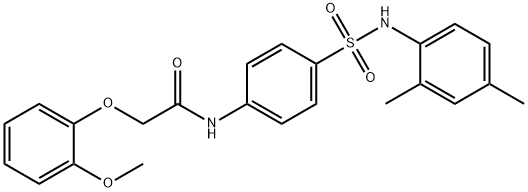 N-(4-{[(2,4-dimethylphenyl)amino]sulfonyl}phenyl)-2-(2-methoxyphenoxy)acetamide 化学構造式