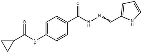 N-(4-{[2-(1H-pyrrol-2-ylmethylene)hydrazino]carbonyl}phenyl)cyclopropanecarboxamide Struktur