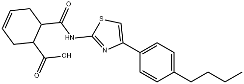 6-({[4-(4-butylphenyl)-1,3-thiazol-2-yl]amino}carbonyl)-3-cyclohexene-1-carboxylic acid Struktur