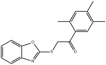2-(1,3-benzoxazol-2-ylsulfanyl)-1-(2,4,5-trimethylphenyl)ethanone 化学構造式