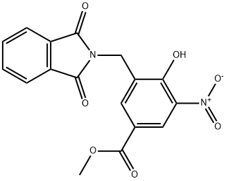3-(1,3-Dioxo-1,3-dihydro-isoindol-2-ylmethyl)-4-hydroxy-5-nitro-benzoic acid methyl ester Struktur