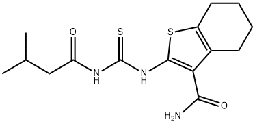 2-({[(3-methylbutanoyl)amino]carbonothioyl}amino)-4,5,6,7-tetrahydro-1-benzothiophene-3-carboxamide Structure