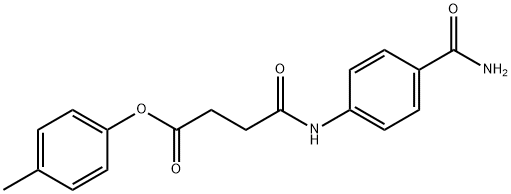 4-methylphenyl 4-{[4-(aminocarbonyl)phenyl]amino}-4-oxobutanoate 结构式