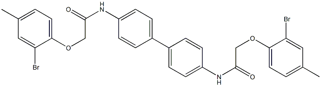 N,N'-4,4'-biphenyldiylbis[2-(2-bromo-4-methylphenoxy)acetamide] 结构式