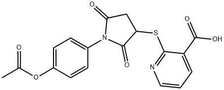448198-57-0 2-((1-(4-acetoxyphenyl)-2,5-dioxopyrrolidin-3-yl)thio)nicotinic acid