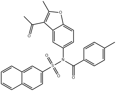 N-(3-acetyl-2-methylbenzofuran-5-yl)-4-methyl-N-(naphthalen-2-ylsulfonyl)benzamide Structure