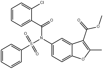 methyl 5-(2-chloro-N-(phenylsulfonyl)benzamido)-2-methylbenzofuran-3-carboxylate|