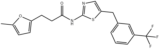 3-(5-methylfuran-2-yl)-N-(5-(3-(trifluoromethyl)benzyl)thiazol-2-yl)propanamide Structure