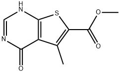 methyl 5-methyl-4-oxo-1,4-dihydrothieno[2,3-d]pyrimidine-6-carboxylate Struktur