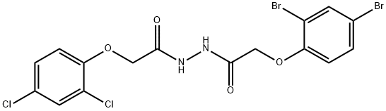 2-(2,4-dibromophenoxy)-N'-[(2,4-dichlorophenoxy)acetyl]acetohydrazide Struktur