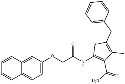 5-benzyl-4-methyl-2-{[(2-naphthyloxy)acetyl]amino}-3-thiophenecarboxamide Structure