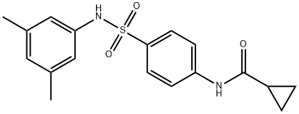 N-(4-{[(3,5-dimethylphenyl)amino]sulfonyl}phenyl)cyclopropanecarboxamide 化学構造式