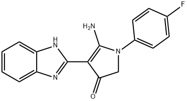 5-amino-4-(1H-1,3-benzodiazol-2-yl)-1-(4-fluorophenyl)-2,3-dihydro-1H-pyrrol-3-one Struktur