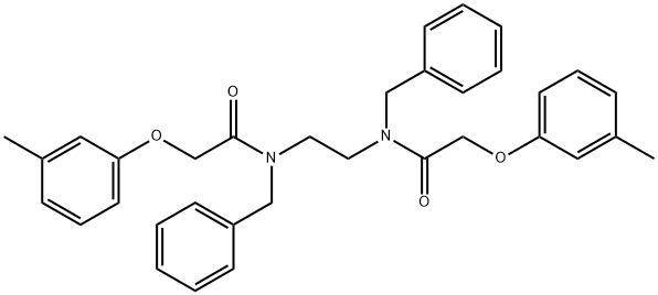 N,N'-1,2-ethanediylbis[N-benzyl-2-(3-methylphenoxy)acetamide] 化学構造式