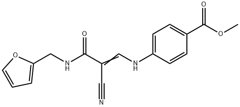 methyl 4-[[(Z)-2-cyano-3-(furan-2-ylmethylamino)-3-oxoprop-1-enyl]amino]benzoate 结构式