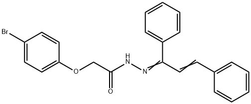 2-(4-bromophenoxy)-N'-(1,3-diphenyl-2-propen-1-ylidene)acetohydrazide Struktur