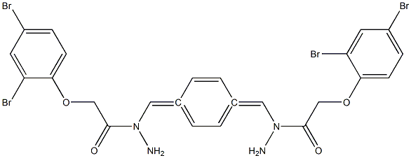 N',N''-[1,4-phenylenedi(methylylidene)]bis[2-(2,4-dibromophenoxy)acetohydrazide] Structure