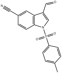 3-formyl-1-tosyl-1H-indole-5-carbonitrile 化学構造式