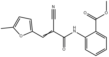 methyl (E)-2-(2-cyano-3-(5-methylfuran-2-yl)acrylamido)benzoate Structure