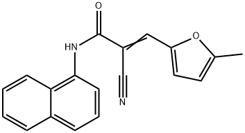 (E)-2-cyano-3-(5-methylfuran-2-yl)-N-(naphthalen-1-yl)acrylamide 化学構造式