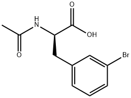 (R)-2-acetamido-3-(3-bromophenyl)propanoic acid 化学構造式