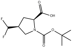 (4S)-1-(叔丁氧羰基)-4-(二氟甲基)吡咯烷-2-羧酸, 474417-79-3, 结构式