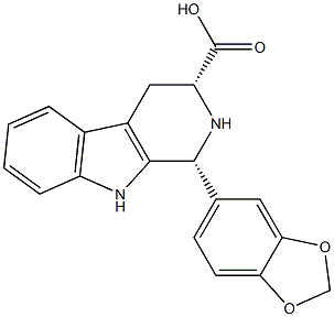 (1R,3R)-1-(benzo[d][1,3]dioxol-5-yl)-2,3,4,9-tetrahydro-1H-pyrido[3,4-b]indole-3-carboxylic acid Struktur